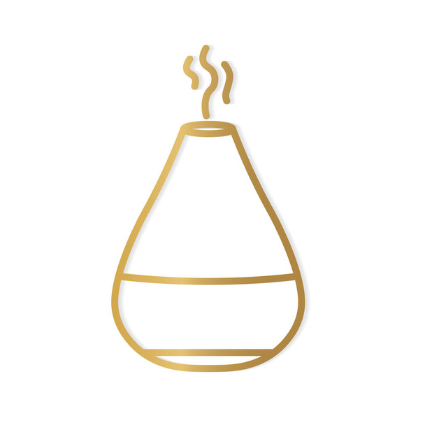 golden essential oil diffuser icon- vector illustration - Vector, Image