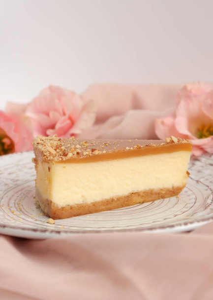 Fresh delicious cheesecake, close up - Photo, Image