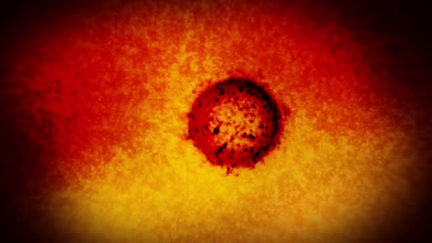 顕微鏡下のウイルスや細菌。コロナウイルス, COVID-19,インフルエンザ, SARSの, MERS.微生物学の概念。コロナウイルスはパンデミックの危険性を引き起こす。ループアニメーション. - 映像、動画