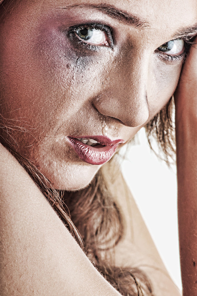 Woman crying - violence concept - Foto, Imagem