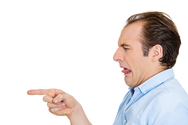 Disgusted man pointing - Photo, Image