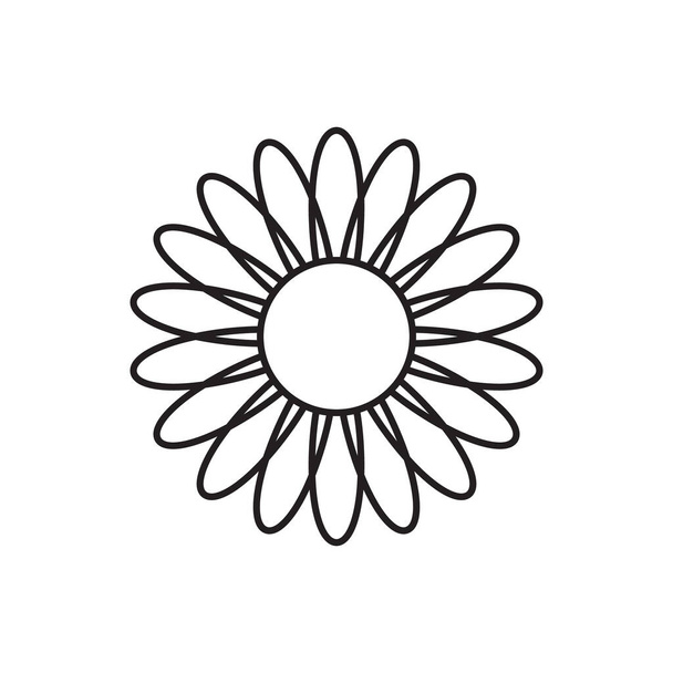 Έννοια εικονίδιο Sunflower γραμμή. Ηλιοτρόπιο επίπεδη διάνυσμα σημάδι, σύμβολο, εικόνα. - Διάνυσμα, εικόνα