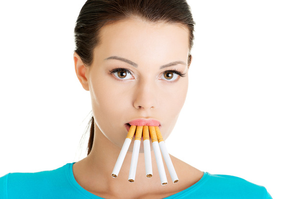 Woman with cigarette - Zdjęcie, obraz