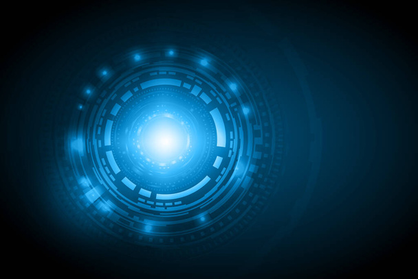 Футуристический научно-фантастический технологический шаблон концепция фона / технологии цифровой мир бизнес-информации синий абстрактный фон - Иллюстрация - Вектор,изображение
