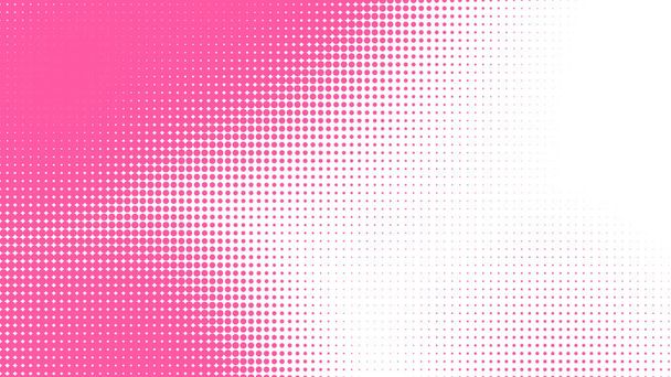 ドットピンクの白のパターングラデーションの質感の背景。抽象イラストポップアートハーフトーンとレトロスタイル。創造的なデザインのバレンタインコンセプト, - 写真・画像