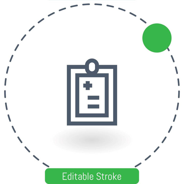 ícone de vetor de relatório médico ícones esboço de curso editável para web e celular - Vetor, Imagem