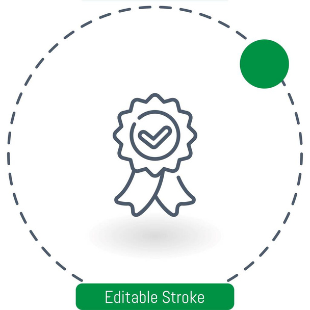 badge vector icon editable stroke outline icons for web and mobile - Vector, Image