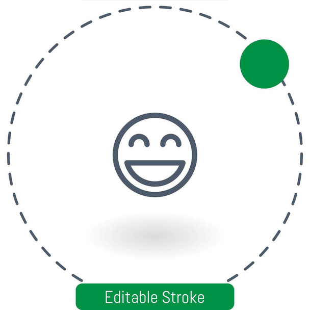 smiling   vector icon editable stroke outline icons for web and mobile - Vector, Image