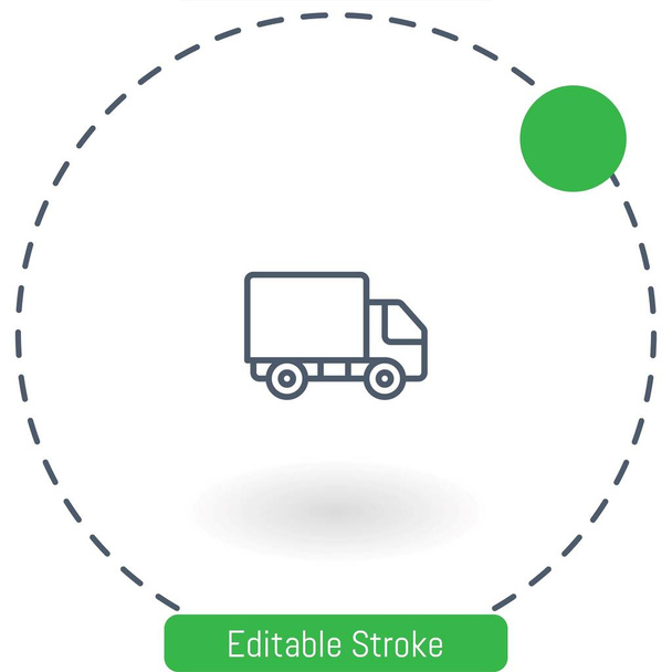 lorry vector icon editable stroke outline icons for web and mobile - Vector, Image