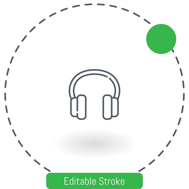 icono del vector de protección del oído iconos de contorno de carrera editable para web y móvil - Vector, Imagen