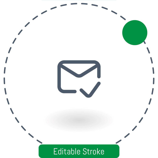 received message vector icon editable stroke outline icons for web and mobile - Vector, Image