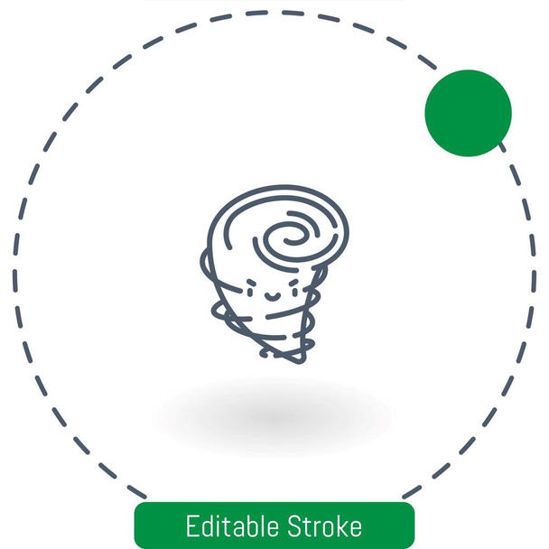 tornado vector icon editable stroke outline icons for web and mobile - Vector, Image