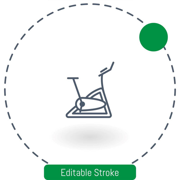 stationary bike   vector icon editable stroke outline icons for web and mobile - Vector, Image