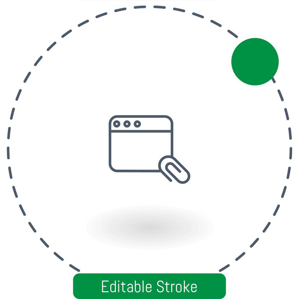 web page   vector icon editable stroke outline icons for web and mobile - Vector, Image