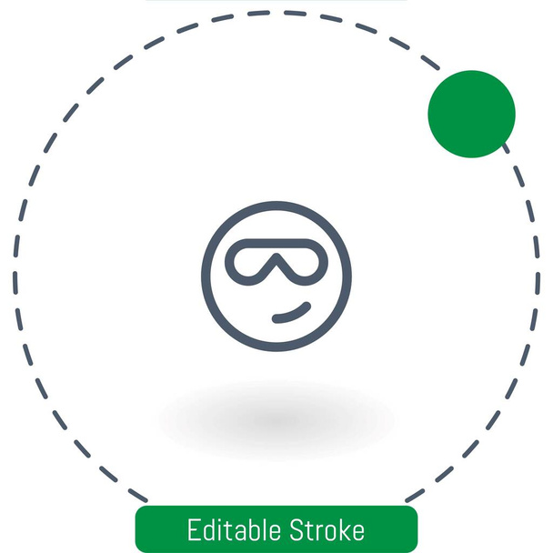 cool   vector icon editable stroke outline icons for web and mobile - Vector, Image