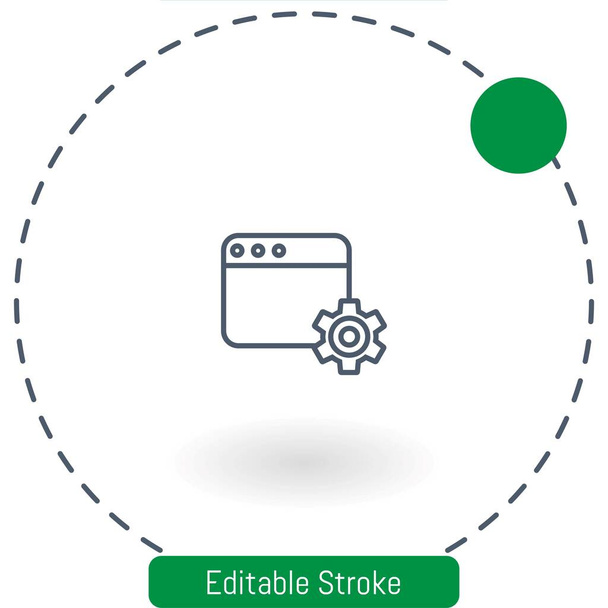 web page   vector icon editable stroke outline icons for web and mobile - Vector, Image