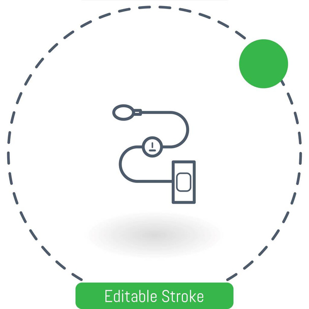 血圧計のベクトルアイコン編集可能なストロークアウトラインウェブとモバイル用のアイコン - ベクター画像