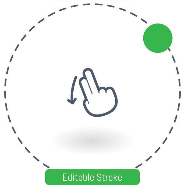 flick down   vector icon editable stroke outline icons for web and mobile - Vector, Image