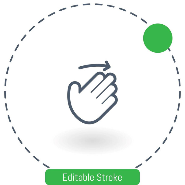 flick right   vector icon editable stroke outline icons for web and mobile - Vector, Image