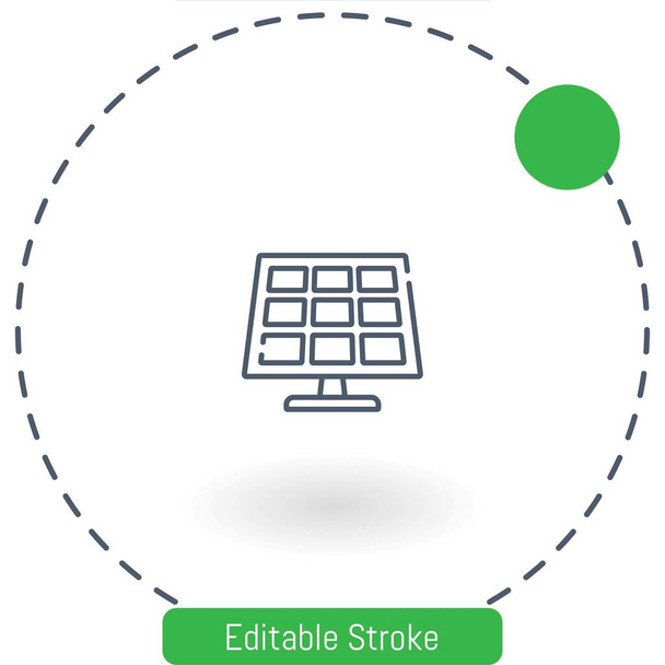 icône de vecteur de panneau solaire icônes de contour de course modifiables pour web et mobile - Vecteur, image