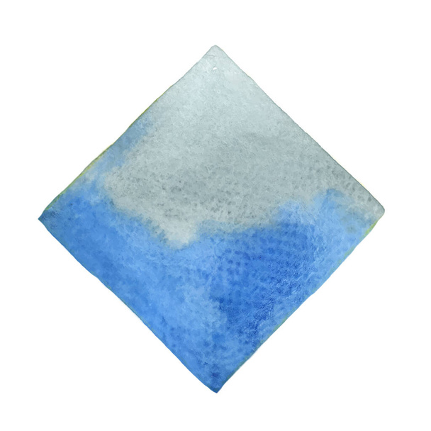Abstracto azul y gris cuadrado acuarela pintura a mano banner para la decoración. - Vector, Imagen