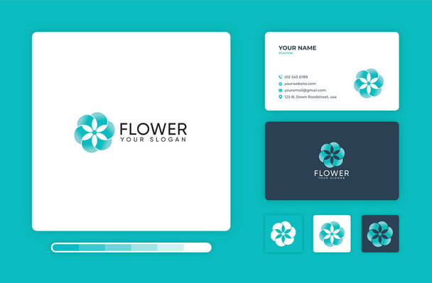 Vector illustration of flower logo design template. Isolated on a colored background. - Vector, Image