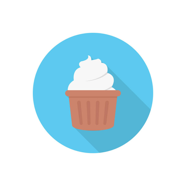 muffin circle shadow flat icon - Вектор, зображення