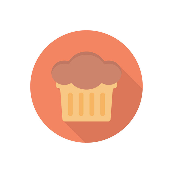 muffin circle shadow flat icon - Vector, Image