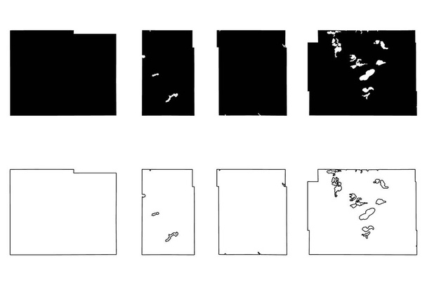 Lyon, Lincoln, Mower and Otter Tail County, Minnesota (Yhdysvallat, Yhdysvallat, Yhdysvallat, Yhdysvallat) kartta vektori kuva, scribble luonnos kartta - Vektori, kuva