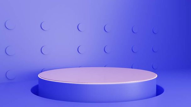 fondo 3d pastel color renderizado con atractivo podio vacío pared escena mínimo abstracto fondo 3d renderizado ilustración abstracto geométrico. - Foto, imagen