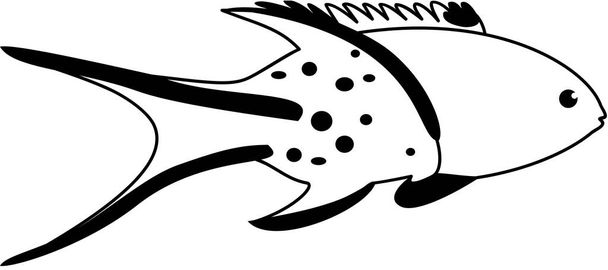 Lytail domuzbalığı yassı simgesi, vektör illüstrasyonu - Vektör, Görsel