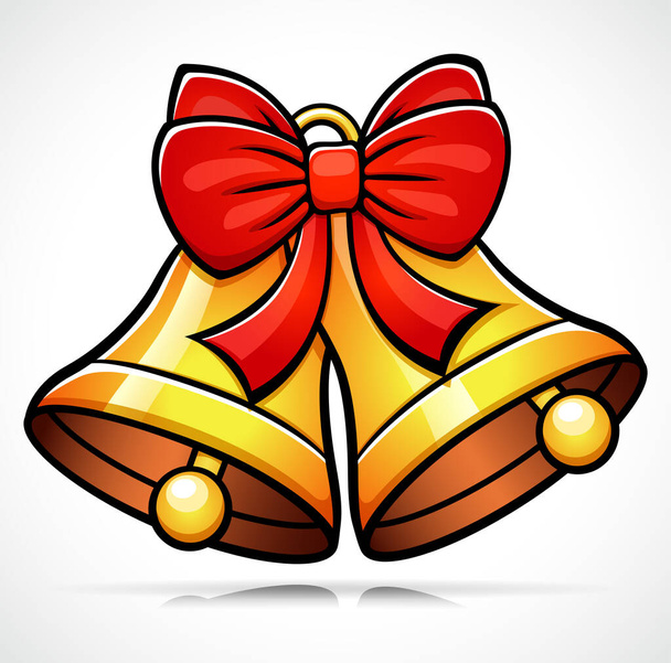Illustration vectorielle de cloche de Noël clipart de dessin animé - Vecteur, image
