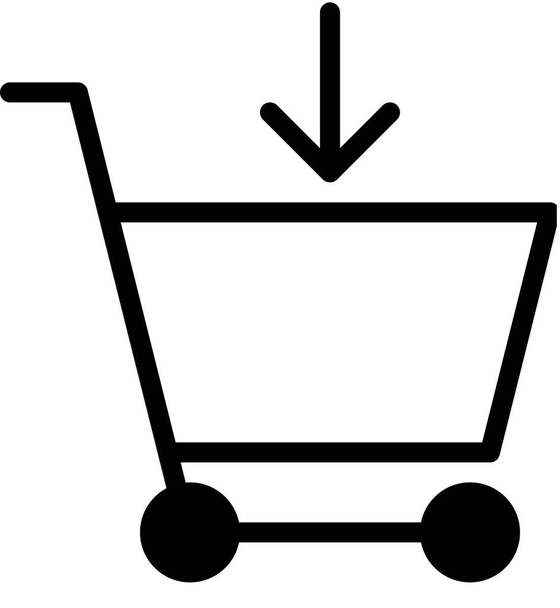vector illustration of shopping cart trolley, buy add arrow - Vector, Image