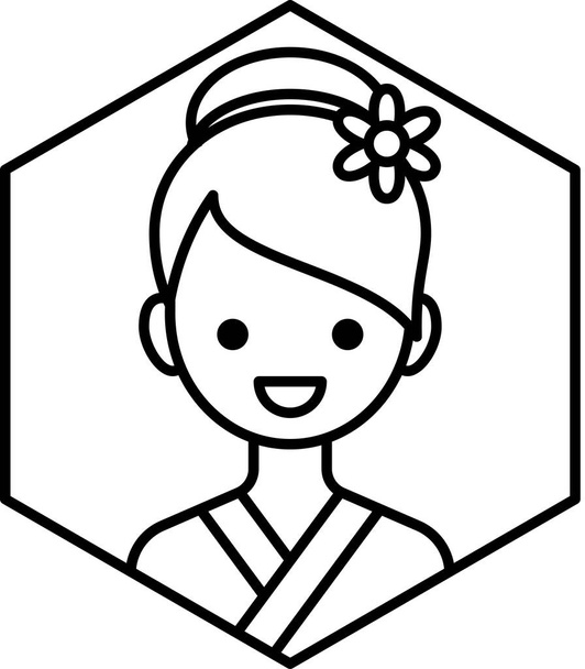 girl avatar icon, profile vector illustration - Vector, Image