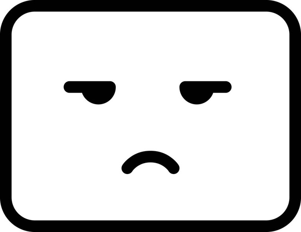 sad icon, face avatar, emoticon expression mood, minimalistic vector illustration - Vector, Image
