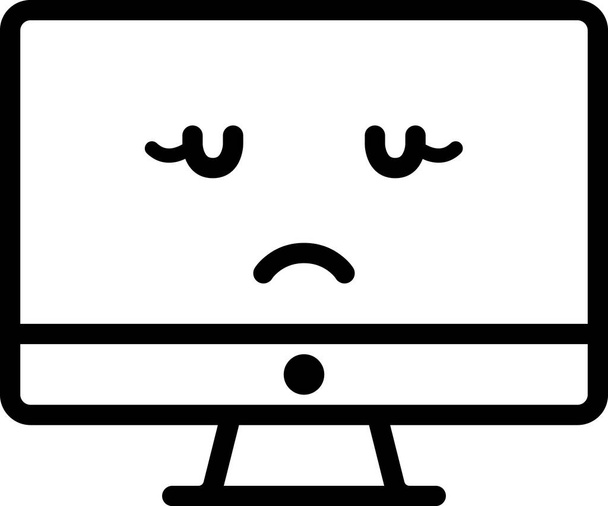 üzgün yüz avatarı, emoticon konsept vektör çizimi - Vektör, Görsel
