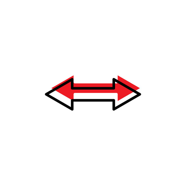 Doppelpfeil links und rechts flaches Symbol. Designschablonen-Vektor - Vektor, Bild