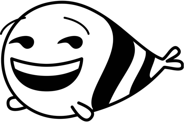 vigyorgó hal, nevető, mosolygó érzelem vektor illusztráció - Vektor, kép