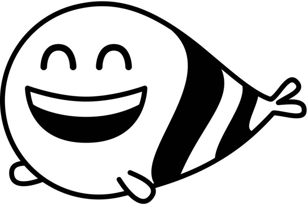 улыбающаяся рыба, смеющаяся, улыбающаяся векторная иллюстрация эмоций - Вектор,изображение
