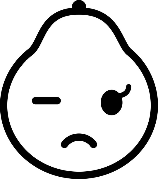 grapefruit výraz tvář emoticon vektor, smutná tvář avatar - Vektor, obrázek