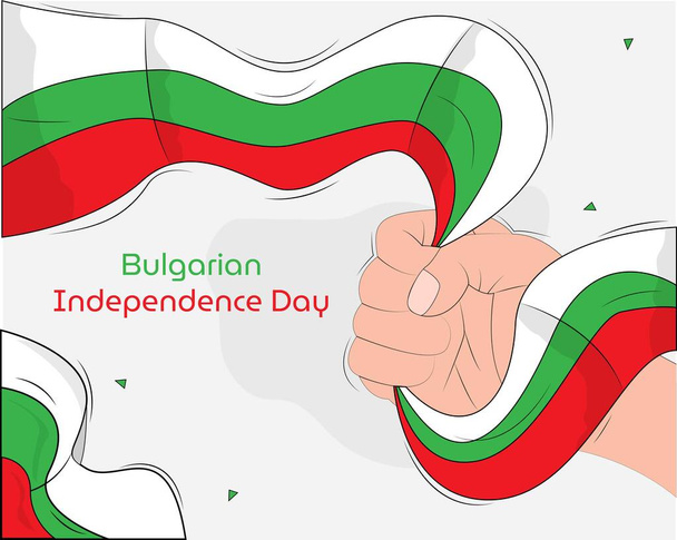 Dibujado a mano ilustración vector diseño de Bulgaria independencia día fondo - Vector, Imagen