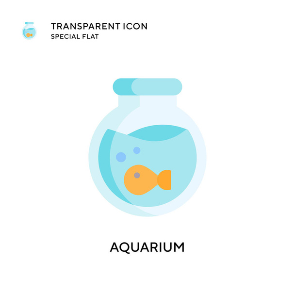 Aquarium vector icon. Flat style illustration. EPS 10 vector. - Vector, Image
