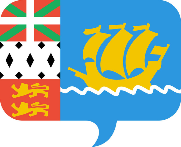 Bandiera di Saint Pierre e Miquelon icona piatta, illustrazione vettoriale - Vettoriali, immagini