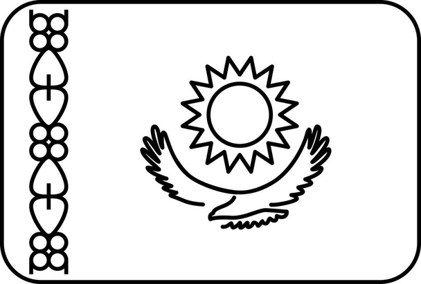 Flagge Kasachstans flache Ikone, Vektorillustration   - Vektor, Bild