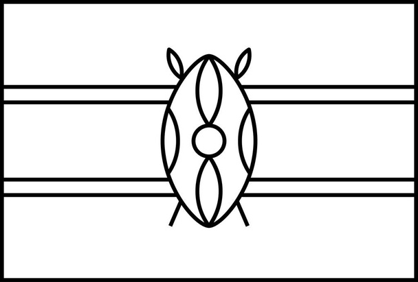 Bandera de Kenia icono plano, vector de ilustración   - Vector, imagen