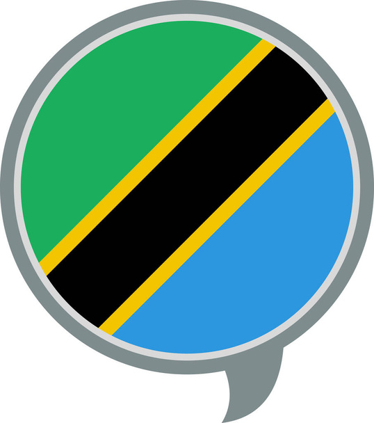 flag of United Republic of Tanzania flat icon, vector, illustration - Vector, Image