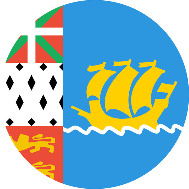 zászló Saint Pierre és Miquelon lapos ikon, vektor, illusztráció  - Vektor, kép