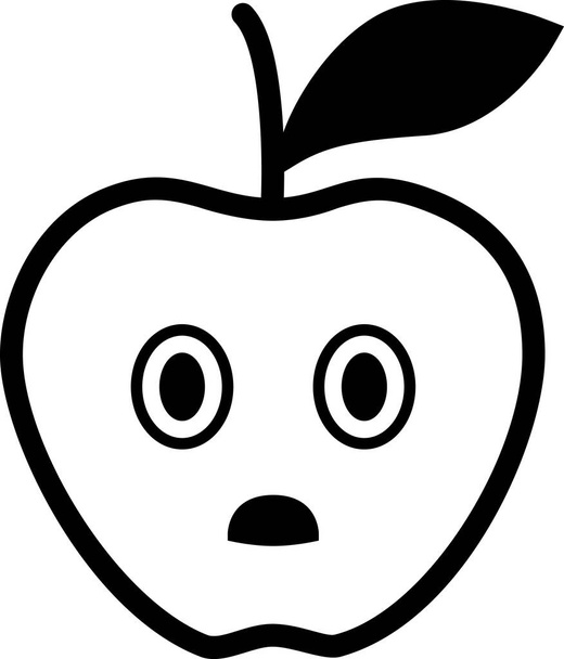 saai pictogram, gezicht avatar concept, emoticon appel, minimalistische vector illustratie - Vector, afbeelding