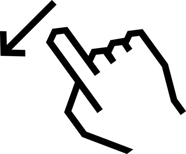 veeg naar beneden gebaar pictogram, vector illustratie - Vector, afbeelding