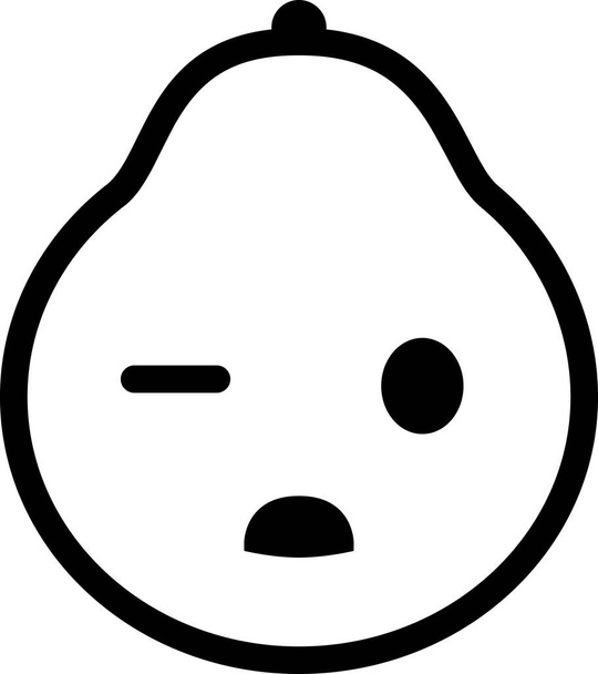 Грейпфрутовое выражение лица вектор смайликов, тупой аватар на лице - Вектор,изображение